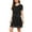 Black, variant on Women's Short Sleeve Duster Robe Summer Sleepwear Short Full Zipper House Coat Comfy Soft Stretchy Lightweight Zip Up Housecoat w/ Pockets Leopard 4-6
