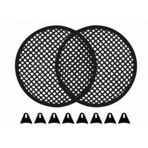 Two 8" Universal Speaker Subwoofer Grill Mesh Cover Clips Screws Guard