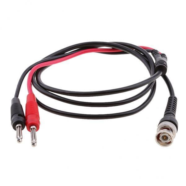 2 banana apilables dobles de 4 mm a BNC Q9 de prueba, cable de sonda de 120 cm DYNWAVEMX Cable BNC a doble banana de 4 mm