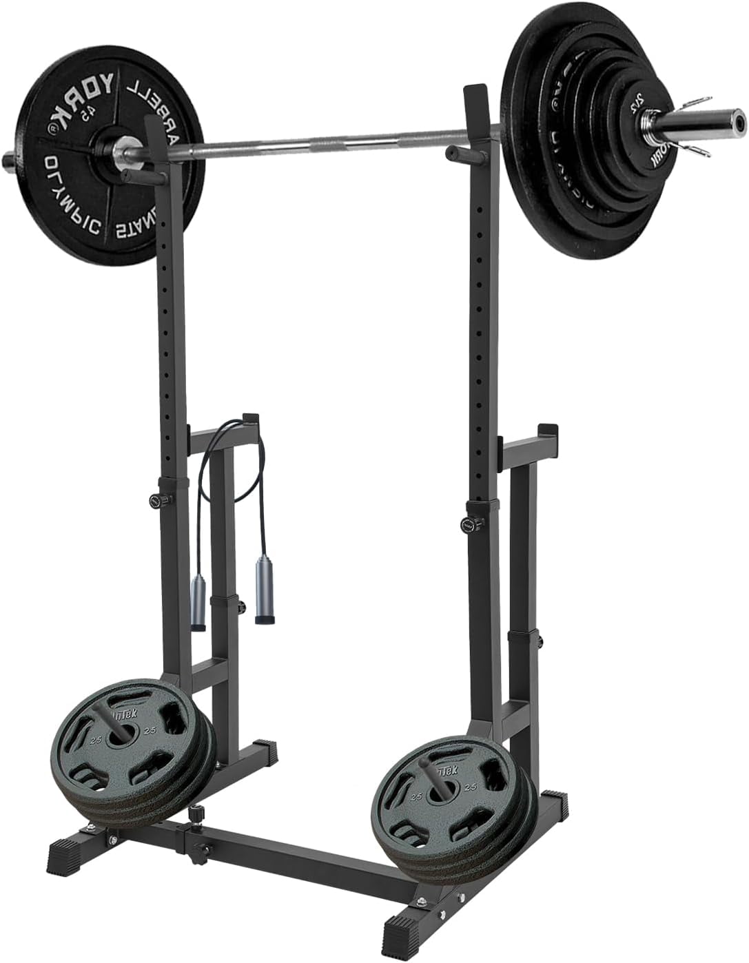 Adjustable Barbell Rack, Multi-function Barbell Rack,Squat Rack Stand, Barbell Rack for  Press,Weight Lifting Rack for Home Gym Strength Training Fitness Workout, Max Load 550LBS
