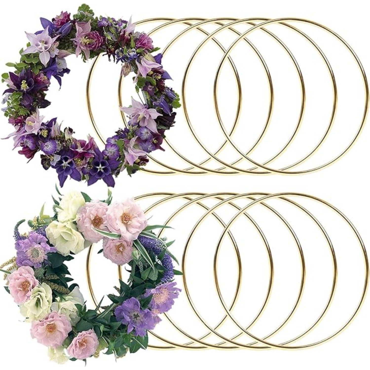Metal Hoops for Crafts Dream Catcher Rings Gold for Wedding 10 Pcs 8 Inch