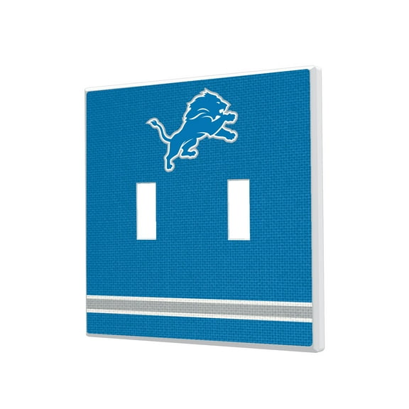 Detroit Lions Stripe Double Toggle Light Switch Plate