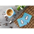 thumbnail image 3 of Polkadot Penguin Watercolor Foam Coaster Set of 4, 3 of 3