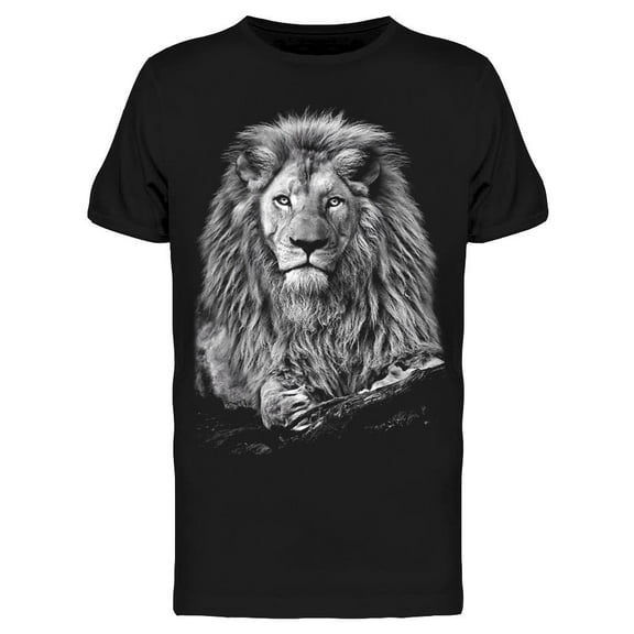 Black And White Tiger Portrait T-Shirt Men -Image by Shutterstock, Male XX-Large