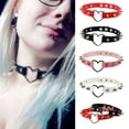 thumbnail image 3 of Collar de Mujer colgante regalo novedad Punk corazón remache gótico Collar rosa negro Punk Rock gótico Collar Mujer Hombre Steampunk, 3 of 4