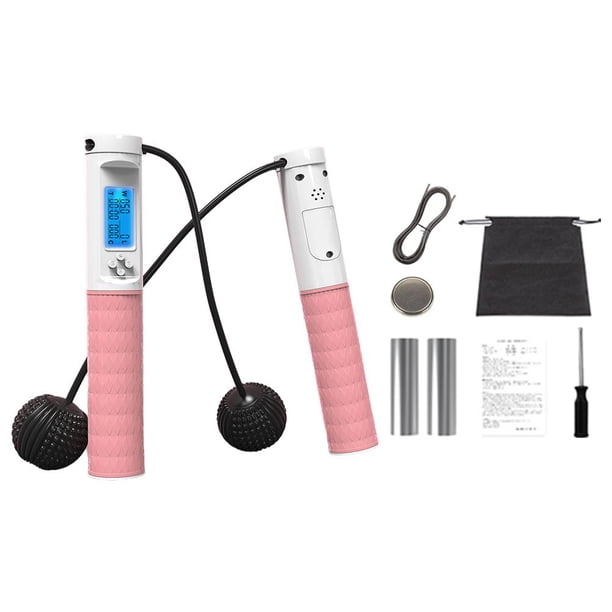 Saltar Cuerda De Saltar Inalámbrica Digital Con Contador De Calorías Contador De Tiempo Cuerda De Saltar Para Perder Peso Con Asas Ponderadas Eigraketly HA047003-03