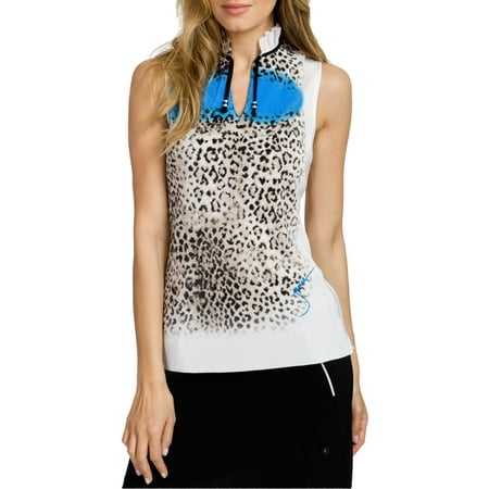 Download Jamie Sadock Women's Paw Print Wavy Mock Neck Golf Polo ...