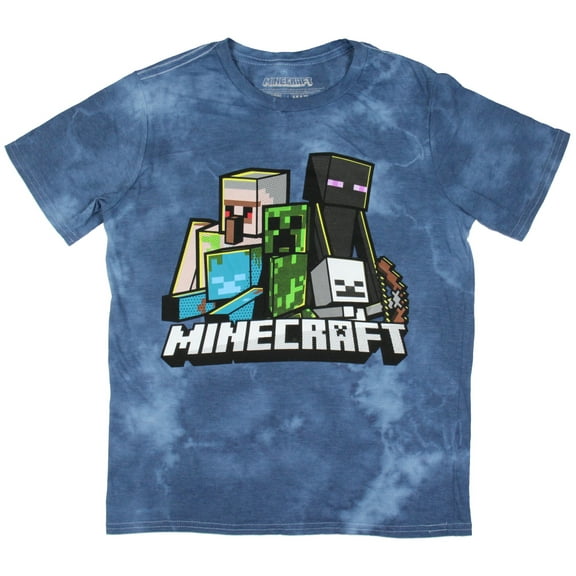 Minecraft Boy's Video Game Characters Tie Dye Kid's Short Sleeve T-Shirt