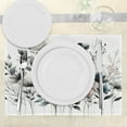 thumbnail image 3 of Ambesonne Neutral Place Mats Set of 4, Soft Hues Flowers Pattern, Standard Size, Dimgray and Slate Blue, 3 of 5