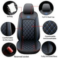 thumbnail image 3 of Tuqiang Car Seat Covers Full Set Leather for toyota for Prius 2009-2018 Breathable Waterproof Car Seat Covers Full 5-Seat Set with Premium Accessories Black and Blue, 3 of 8