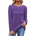 Bpbtti Women's Long Sleeve Tops - Trendy Pleated Square Neck Tunic Blouse For Casual Fall & Winter Wear
