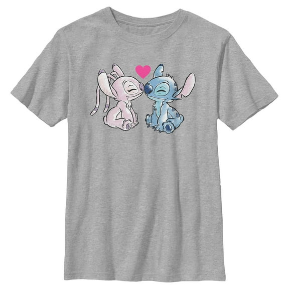 Boy's Lilo & Stitch You Are My Angel  Graphic Tee Athletic Heather Medium