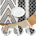 thumbnail image 4 of Large Diameter Bohemian Round Tablecloth, Colorful Floral Print with Elastic Hem, Fits Tables Up to 56 Inches for Parties, 4 of 7