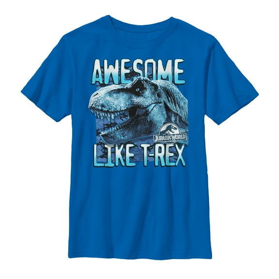 Boy's Jurassic World: Fallen Kingdom Awesome T.Rex Graphic Tee Royal Blue Medium