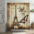 thumbnail image 7 of JOOCAR Paris Eiffel Tower Pink Valentine Polyester Bathroom Shower Curtain with 12 Hooks, 72×72 in, 7 of 7