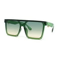 thumbnail image 2 of Womens Flat Top Half Rim Plastic Rectangle Plastic Fashion Sunglasses Green - Green Brown, 2 of 4