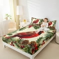 thumbnail image 4 of Manfei Xmas Cardinal Bird Full Size Sheets,Red Berry Bed Sheets,Autumn Pine Cone Sheet Sets For Girl Teens,Breathable Home Decor,4-Piece, 4 of 7