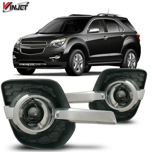 Winjet Halogen Clear Lens Fog Lights Pair Set for 2010-2016 Chevrolet Equinox, Wiring Kit and Switch Included