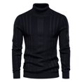 thumbnail image 1 of AIOPESON, jerséis ajustados de cuello alto para hombre, suéter informal básico de Color sólido a rayas cálido, nuevos suéteres de moda de invierno para hombre AIOPESON Jersey cuello alto acrílico, 1 of 7