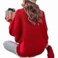 thumbnail image 2 of Valentine Sweaters for Women Juniors Loose Batwing Sleeve Turtleneck Sweater Knit Warm Pullover Sweater Shermie, 2 of 4