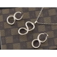 thumbnail image 2 of Tone Snake Scale Skin Twisting Infinity Pendant Necklace Earring Set, 2 of 5