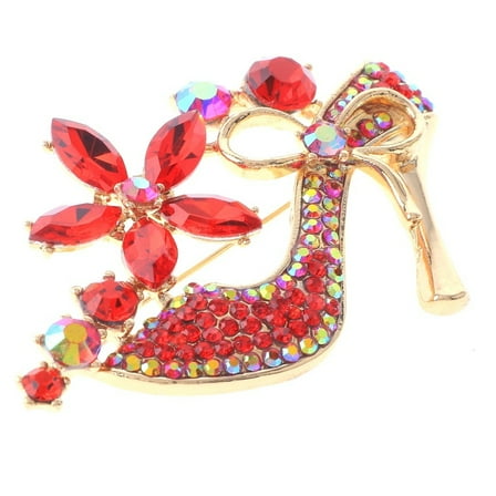 Crystal High Heel Shoe Brooch
