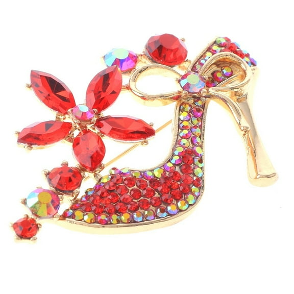 Crystal High Heel Shoe Brooch