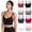 Black, variant on Criss Cross Bra For Womens Back Strappy Sports U Neck Wireless Paded Bralettes Seamless Crop Workout Quick Dry Bra Red 2XL