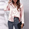 thumbnail image 2 of ameIAEA Womens Button Down Silk Shirts Long Sleeve Collared Blouses Business Casual Work Tops, 2 of 5