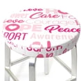thumbnail image 6 of Goofa Breast Cancer Pink Ribbons Awareness (2) Printed Stool Covers Round, Waterproof Round Bar Stool Covers Anti-Slip Round Bar Stool Seat Cover with Elastic Bands Durable -13 inch, 6 of 7