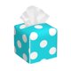 thumbnail image 1 of Fotbe Aqua And White Polka Dot Porta Pañuelos Decorativo de Cuero, Caja Cuadrada Moderna para Pañuelos Faciales, Organizador y Dispensador 5x5x5'', 1 of 7