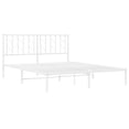 thumbnail image 2 of vidaXL Metal Bed Frame with Headboard White 59.1"x78.7", 2 of 5