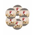 thumbnail image 7 of 13 Inch Round Placemats Set of 6, Sunflowers Rooster Non Slip Heat Insulation PP Table Mats, Farmhouse Vintage Beige Wooden Plaid Washable Place Mats for Kitchen Dining Party Table Decor, 7 of 7