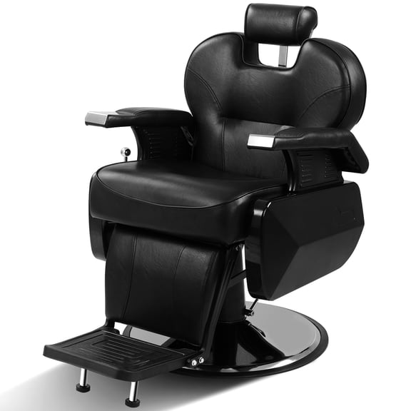 Artist Hand Heavy Duty Recliner Barber Chair Salon Hair Stylist Tattoo (Black)