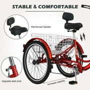 NAIZEA Adult Tricycles 26 Inch 3 Wheel 7 Speed Bikes Three-Wheeled Bicycles Cruise Trike with Shopping Basket
