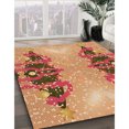 thumbnail image 3 of Ahgly Company Machine Washable Indoor Round Transitional Yellow Orange Area Rugs, 4' Round, 3 of 7