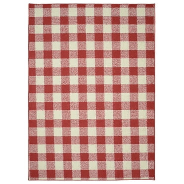 Garland Rug Country Living Buffalo Plaid Polypropylene Chili Red/Ivory Indoor Area Rug, 5' x 7'