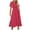 Hot Pink, variant on Womens Dresses Fashion Women Loose V-Neck Summer Solid Short Sleeve Dress clothes under $25.00