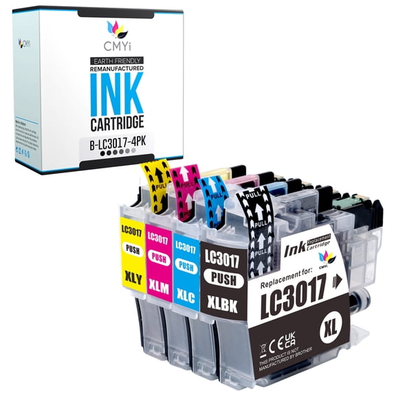 CMYi LC3017 Combo Pack of 4 Ink Cartridges Compatible for Brother MFC Series J5330DW J5335DW J5730DW J6530DW J6930DW (1 each Black, Cyan, Magenta, Yellow)