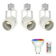 thumbnail image 1 of FSLiving Éclairage de Piste à Cardan Type J, Projecteur de Plafond Octogonal avec Télécommande, Changement de Couleur RGB Réglable Blanc GU10 Ampoule Minuterie Mini Lumières Montées sur Piste Juno pour Studio Vitrine, Blanc, 1 of 7