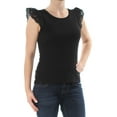 thumbnail image 3 of MAISON JULES $40 Womens New 1245 Black Eyelet Short Sleeve Top XXL B+B, 3 of 4