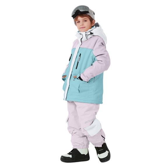 Rciityk Snow Suit for Kids Girls Boys One-Pieces Snowsuit Ski Snowboard Jumpsuits Winter Warm Waterproof Hooded Outdoor Overalls