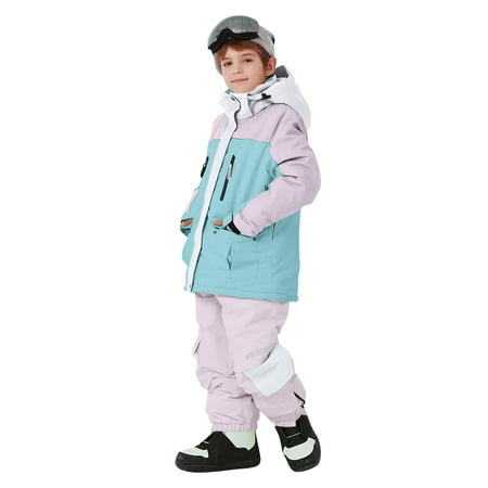 Hellosay Kids Snow Suit for Boys Girls Waterproof Windproof 2 Piece Ski Suits Pant and Jacket Snowsuit Winter Outdoor Overalls 3-12T