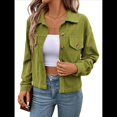 thumbnail image 1 of Chaquetas Informales de para Mujer, Chaquetas con Botones, Blusas de Larga de Moda para Otoño. Verde XL, 1 of 7