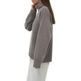 thumbnail image 3 of Women'S Sweater Fall Winter Chunky Knitted Pullover Ribbing Hem Trendy Basic Jumper Top Light Brown L, 3 of 8