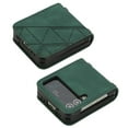 thumbnail image 4 of SaniMore for Samsung Galaxy Z Flip 3 Case, Ultra-Thin PU Leather Rugged PC Folding Cover Built-in Kickstand & Holder Anti-Scratch Heavy Duty Full Body Protective Shell for Samsung Z Flip 3, Darkgreen, 4 of 6