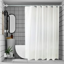 Kabnic Waterproof Shower Curtain Liner, Heavy-Duty Clear Plastic Anti-Mould Bath Curtain, 59x72 Inch with 12 Hooks