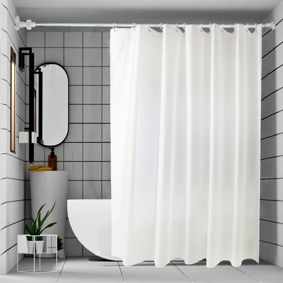 Kabnic Waterproof Shower Curtain Liner, Heavy-Duty Clear Plastic Anti-Mould Bath Curtain, 59x72 Inch with 12 Hooks