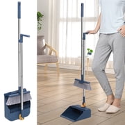 Kctiaxy Portable Broom Brooms Indoor 180° Rotatable Standing Storage Buckle Type Brooms and Dustpan Set with Scraping Teeth and Scraper Cleaning Suitable for Home Kitchen Appliances