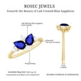 thumbnail image 5 of Rosec Jewels Lab Grown Blue Sapphire 2 Stone Engagement Ring (AAAA Grade) - Blue Sapphire Diamond Ring, with Jewelry Box, 18K Yellow Gold, US 5.50, 5 of 9
